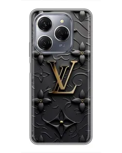 Чехол для TECNO Spark 20 Pro с картинкой «Кожаная текстура LV»