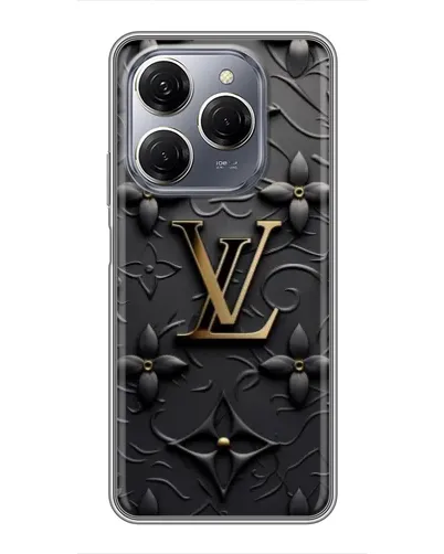 Чехол для TECNO Spark 20 Pro с картинкой «Кожаная текстура LV»