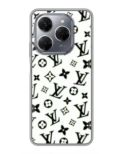 Чехол для TECNO Spark 20 Pro с картинкой «Монохромный хаос LV»
