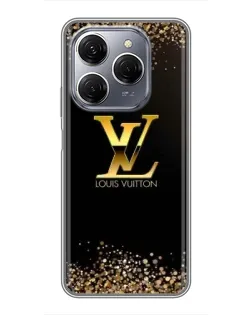 Чехол для TECNO Spark 20 Pro с картинкой «LV — золотые искры»