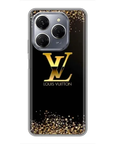 Чехол для TECNO Spark 20 Pro с картинкой «LV — золотые искры»