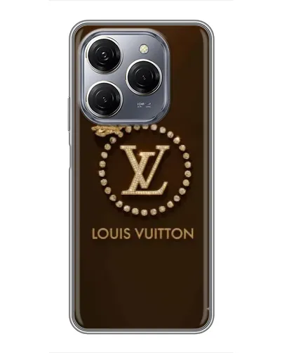 Чехол для TECNO Spark 20 Pro с картинкой «LV — золотая печать»