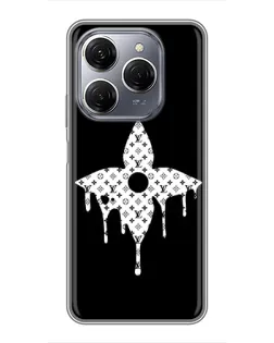 Чехол для TECNO Spark 20 Pro с картинкой «Цветочная монограмма»