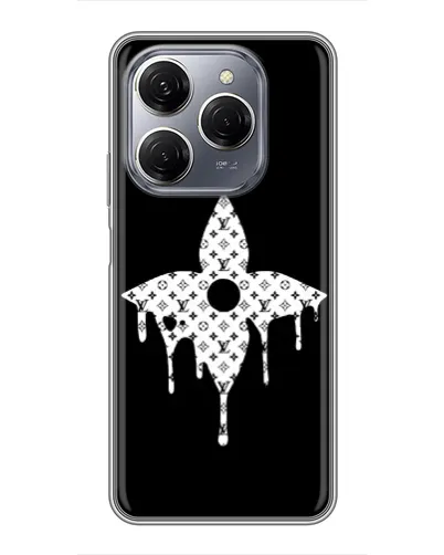 Чехол для TECNO Spark 20 Pro с картинкой «Цветочная монограмма»