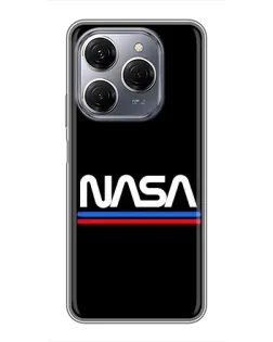 Чохол для TECNO Spark 20 Pro з картинкою «NASA — класика Red Blue»
