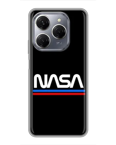 Чехол для TECNO Spark 20 Pro с картинкой «NASA — классика Red Blue»