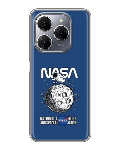 Чехол для TECNO Spark 20 Pro с картинкой «NASA — лунная миссия»