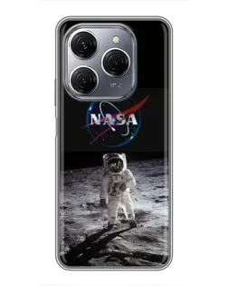 Чехол для TECNO Spark 20 Pro с картинкой «Астронавт на Луне»