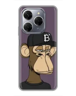 Чехол для TECNO Spark 20 Pro с картинкой «Bored Ape в кепке»