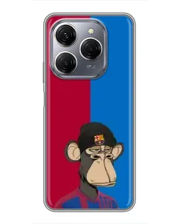 Чехол для TECNO Spark 20 Pro с картинкой «Bored Ape — фанат Барсы»
