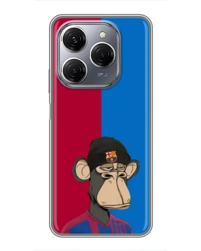 Чехол для TECNO Spark 20 Pro с картинкой «Bored Ape — фанат Барсы»
