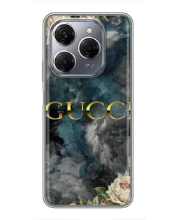 Чехол для TECNO Spark 20 Pro с картинкой «Абстрактные цветы Gucci»