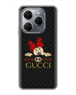 Чехол для TECNO Spark 20 Pro с картинкой «Минни Маус Gucci — черный»