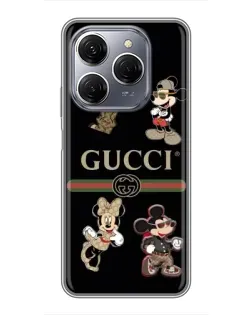 Чехол для TECNO Spark 20 Pro с картинкой «Gucci — герои Disney и монограмма»
