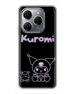 Чехол для TECNO Spark 20 Pro с картинкой «Kuromi — черный минимализм»