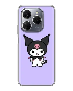 Чехол для TECNO Spark 20 Pro с картинкой «Kuromi — нежный фиолетовый»