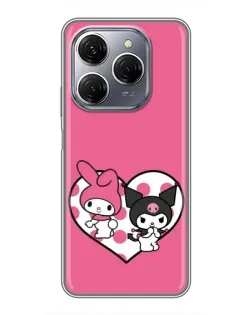 Чехол для TECNO Spark 20 Pro с картинкой «Kuromi и My Melody»