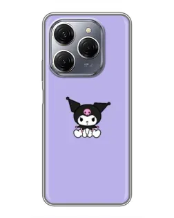 Чехол для TECNO Spark 20 Pro с картинкой «Kuromi — фиолетовый минимализм»