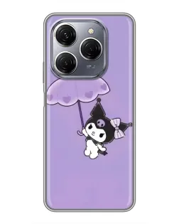 Чехол для TECNO Spark 20 Pro с картинкой «Kuromi с зонтиком»