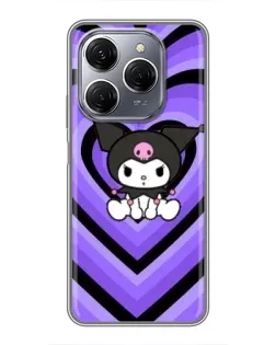 Чехол для TECNO Spark 20 Pro с картинкой «Kuromi и фиолетовые сердца»