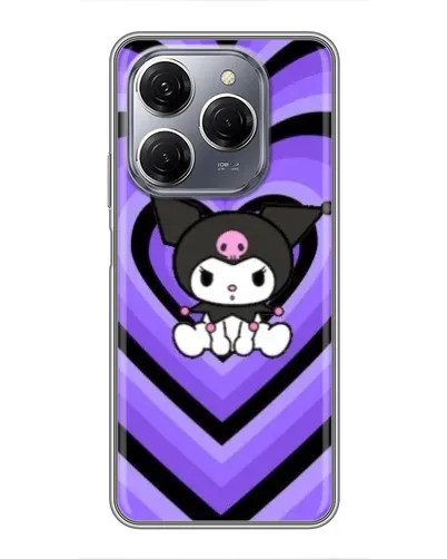 Чехол для TECNO Spark 20 Pro с картинкой «Kuromi и фиолетовые сердца»