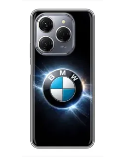 Чохол для TECNO Spark 20 Pro з картинкою «BMW — неонове сяйво»