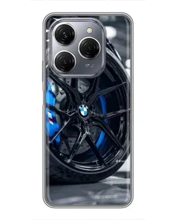 Чехол для TECNO Spark 20 Pro с картинкой «Колесо BMW вблизи»