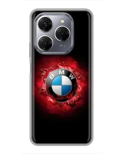 Чехол для TECNO Spark 20 Pro с картинкой «Логотип BMW — вспышка»