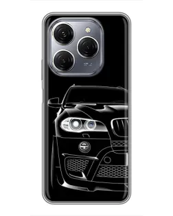 Чехол для TECNO Spark 20 Pro с картинкой «Темный силуэт BMW»