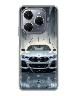Чехол для TECNO Spark 20 Pro с картинкой «BMW в свете фар»