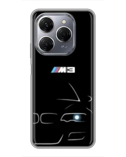 Чехол для TECNO Spark 20 Pro с картинкой «Минималистичный принт BMW M3»