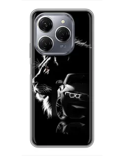 Чехол для TECNO Spark 20 Pro с картинкой «BMW и лев»