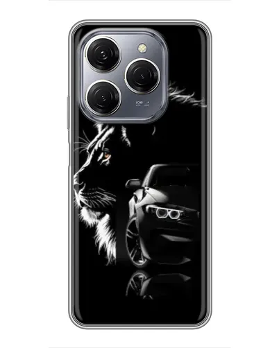 Чехол для TECNO Spark 20 Pro с картинкой «BMW и лев» Чехол для TECNO Spark 20 Pro с картинкой «BMW и лев»