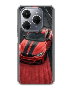 Чехол для TECNO Spark 20 Pro с картинкой «BMW на красной дорожке»