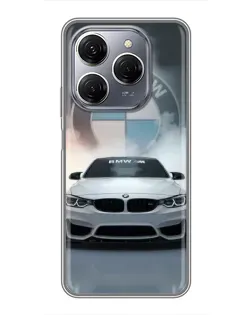 Чохол для TECNO Spark 20 Pro з картинкою «BMW в білому диму»