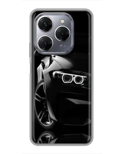 Чохол для TECNO Spark 20 Pro з картинкою «Чорна BMW — профіль»