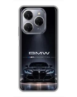 Чохол для TECNO Spark 20 Pro з картинкою «BMW крізь нічне місто»