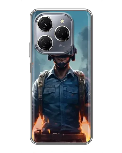 Чехол для TECNO Spark 20 Pro с картинкой «PUBG — реалистичный герой»