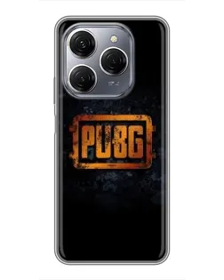 Чехол для TECNO Spark 20 Pro с картинкой «PUBG — золотой логотип»