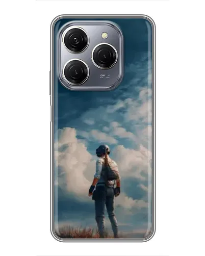 Чехол для TECNO Spark 20 Pro с картинкой «Герой PUBG на скале»
