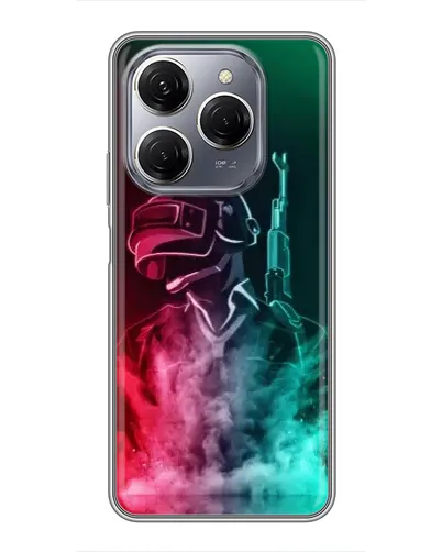 Чехол для TECNO Spark 20 Pro с картинкой «PUBG — огненный воин»