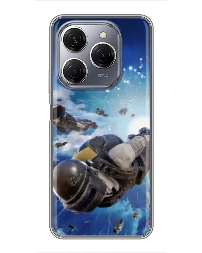 Чехол для TECNO Spark 20 Pro с картинкой «Десант PUBG — прыжок»