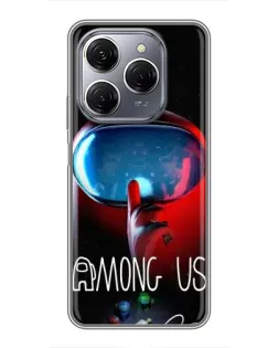 Чохол для TECNO Spark 20 Pro з картинкою «Червоний імпостер — макро»