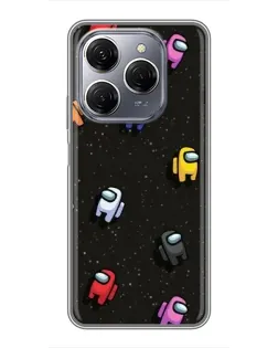 Чохол для TECNO Spark 20 Pro з картинкою «Космічний патерн Among Us»