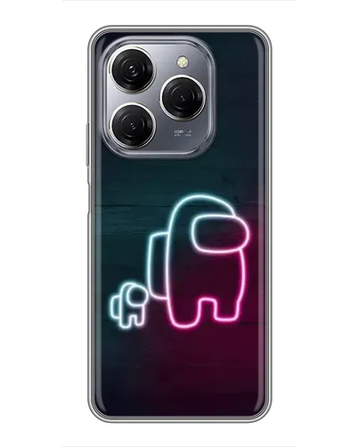 Чехол для TECNO Spark 20 Pro с картинкой «Among Us неон-арт»