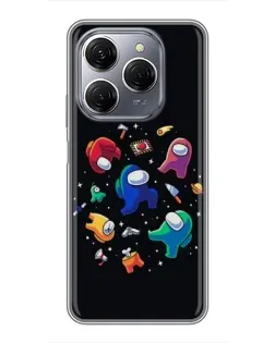 Чехол для TECNO Spark 20 Pro с картинкой «Among Us космос»
