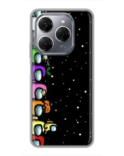 Чехол для TECNO Spark 20 Pro с картинкой «Команда Among Us»