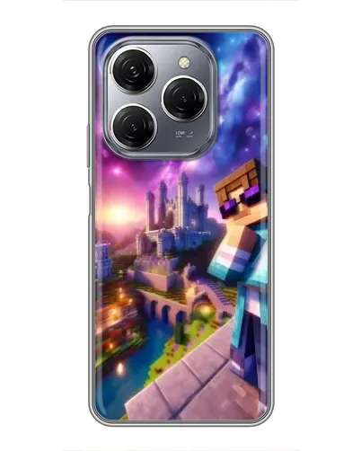 Чехол для TECNO Spark 20 Pro с картинкой «Стив и космос»