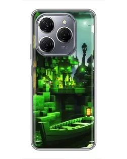 Чохол для TECNO Spark 20 Pro з картинкою «Minecraft лісовий пейзаж»