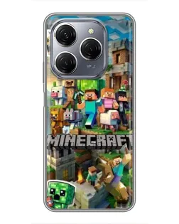 Чохол для TECNO Spark 20 Pro з картинкою «Замок Minecraft»